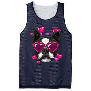 Boston Terrier Valentines Day Heart Dog Lover Gift Mesh Reversible Basketball Jersey Tank