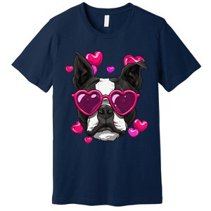 Boston Terrier Valentines Day Heart Dog Lover Gift Premium T-Shirt