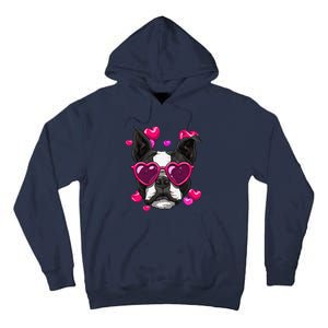 Boston Terrier Valentines Day Heart Dog Lover Gift Tall Hoodie