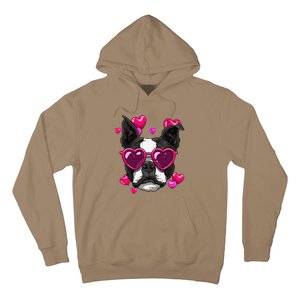 Boston Terrier Valentines Day Heart Dog Lover Gift Hoodie