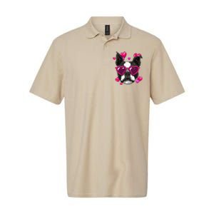 Boston Terrier Valentines Day Heart Dog Lover Gift Softstyle Adult Sport Polo