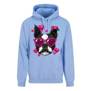 Boston Terrier Valentines Day Heart Dog Lover Gift Unisex Surf Hoodie