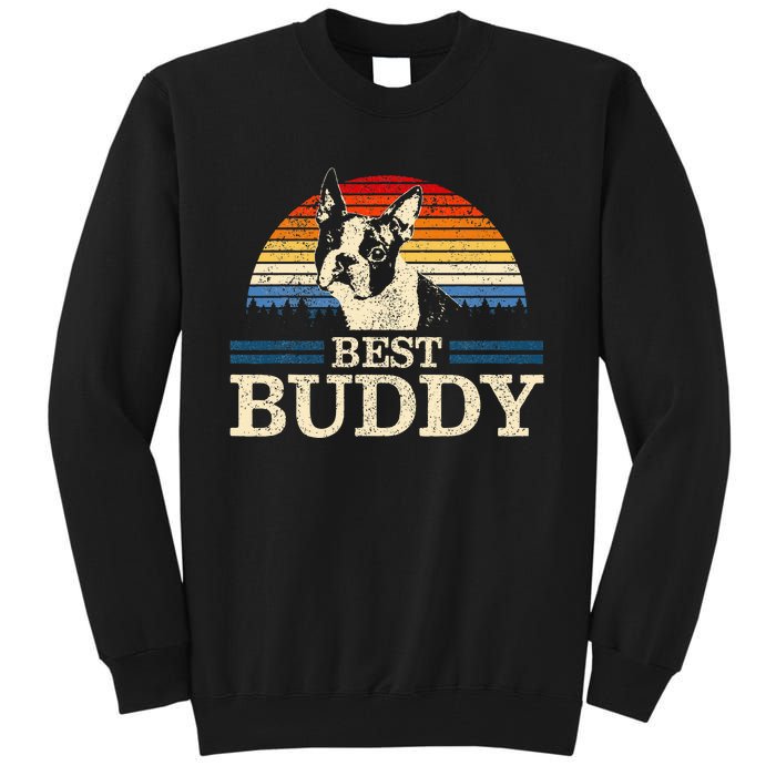 Boston Terrier Vintage Best Buddy Funny Dog Lover Tall Sweatshirt