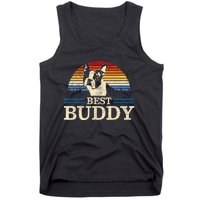 Boston Terrier Vintage Best Buddy Funny Dog Lover Tank Top