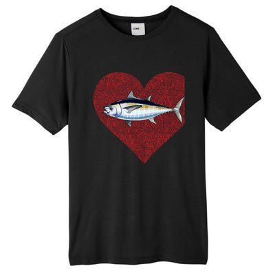 Blackfin Tuna Valentines Day Fish Love Fingerprint Gift Tall Fusion ChromaSoft Performance T-Shirt