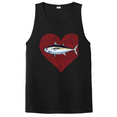 Blackfin Tuna Valentines Day Fish Love Fingerprint Gift PosiCharge Competitor Tank