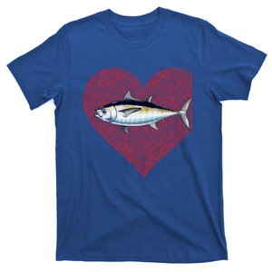 Blackfin Tuna Valentines Day Fish Love Fingerprint Gift T-Shirt