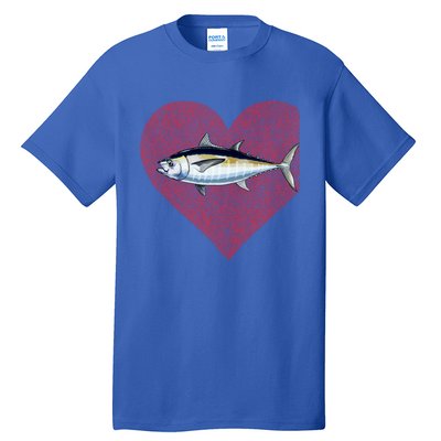 Blackfin Tuna Valentines Day Fish Love Fingerprint Gift Tall T-Shirt