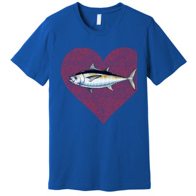 Blackfin Tuna Valentines Day Fish Love Fingerprint Gift Premium T-Shirt