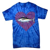 Blackfin Tuna Valentines Day Fish Love Fingerprint Gift Tie-Dye T-Shirt