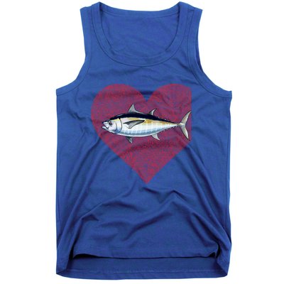 Blackfin Tuna Valentines Day Fish Love Fingerprint Gift Tank Top