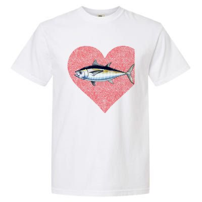 Blackfin Tuna Valentines Day Fish Love Fingerprint Gift Garment-Dyed Heavyweight T-Shirt