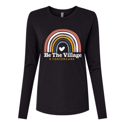 Be The Village Rainbow Foster Care Foster Adoption Day Womens Cotton Relaxed Long Sleeve T-Shirt