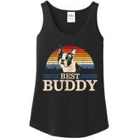 Boston Terrier Vintage Best Buddy Funny Dog Lover Gift Ladies Essential Tank