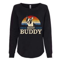 Boston Terrier Vintage Best Buddy Funny Dog Lover Gift Womens California Wash Sweatshirt