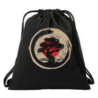 Bonsai Tree Vintage Japanese Flag Zen Bonsai Gift Drawstring Bag