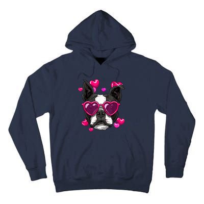 Boston Terrier Valentines Day Heart Dog Lover Tall Hoodie