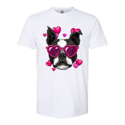 Boston Terrier Valentines Day Heart Dog Lover Softstyle CVC T-Shirt