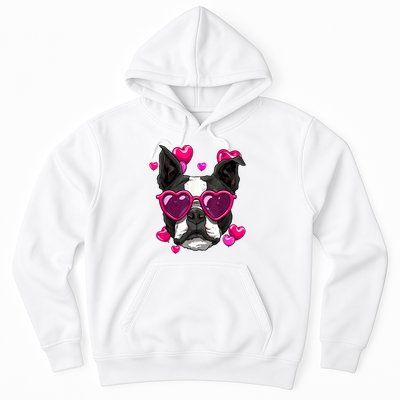 Boston Terrier Valentines Day Heart Dog Lover Hoodie