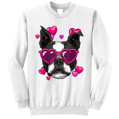 Boston Terrier Valentines Day Heart Dog Lover Sweatshirt