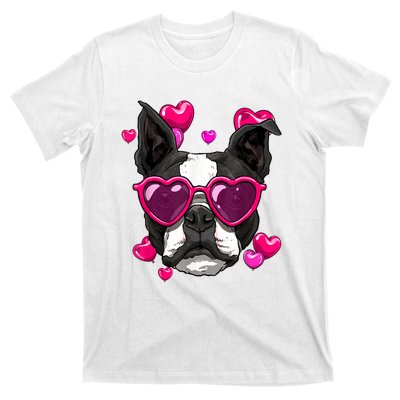 Boston Terrier Valentines Day Heart Dog Lover T-Shirt