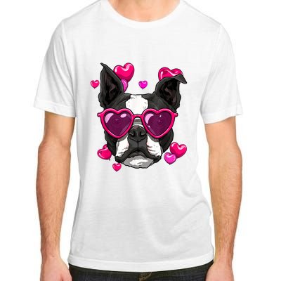 Boston Terrier Valentines Day Heart Dog Lover Adult ChromaSoft Performance T-Shirt