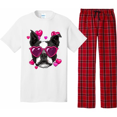 Boston Terrier Valentines Day Heart Dog Lover Pajama Set