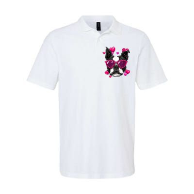 Boston Terrier Valentines Day Heart Dog Lover Softstyle Adult Sport Polo