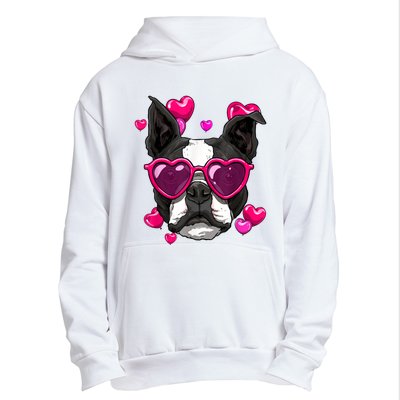 Boston Terrier Valentines Day Heart Dog Lover Urban Pullover Hoodie