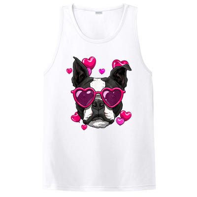 Boston Terrier Valentines Day Heart Dog Lover PosiCharge Competitor Tank