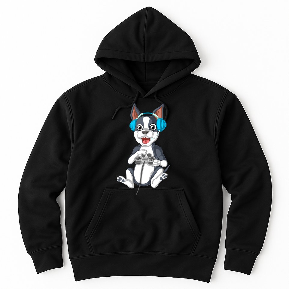 Boston Terrier Video Gamer Hoodie