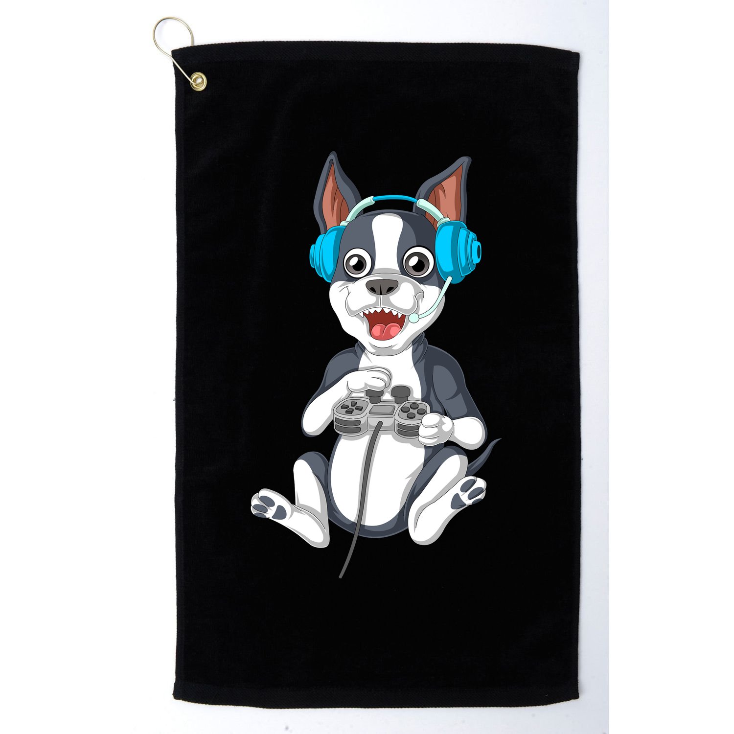 Boston Terrier Video Gamer Golf Towel