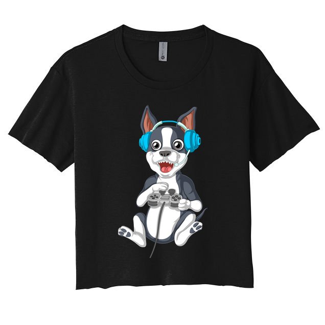 Boston Terrier Video Gamer Crop Top
