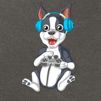 Boston Terrier Video Gamer Cotton Canvas Backpack