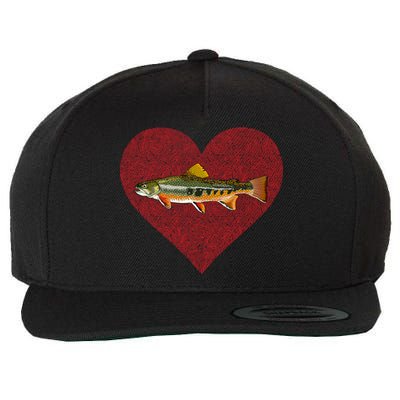 Brook Trout Valentines Day Fish Love Fingerprint Funny Gift Wool Snapback Cap