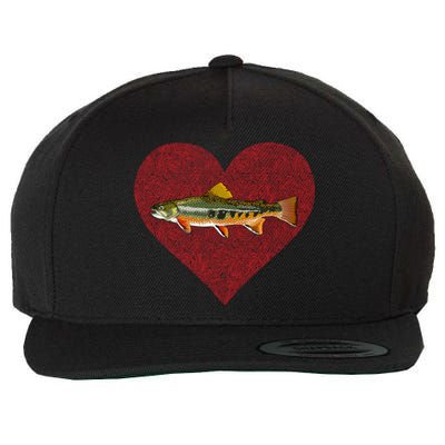 Brook Trout Valentines Day Fish Love Fingerprint Funny Gift Wool Snapback Cap