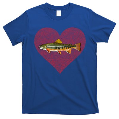 Brook Trout Valentines Day Fish Love Fingerprint Funny Gift T-Shirt