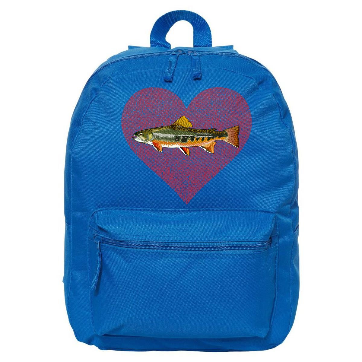 Brook Trout Valentines Day Fish Love Fingerprint Funny Gift 16 in Basic Backpack