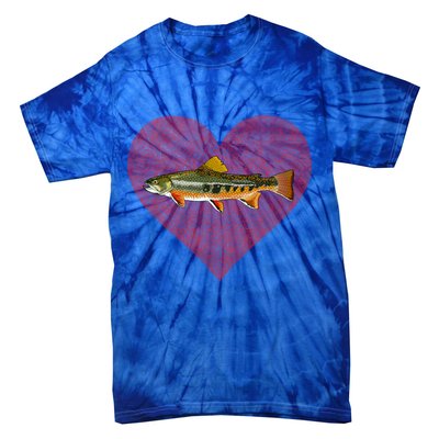 Brook Trout Valentines Day Fish Love Fingerprint Funny Gift Tie-Dye T-Shirt