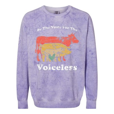 Be The Voice For The Voiceless Animal Welfare Vegan Gift Colorblast Crewneck Sweatshirt