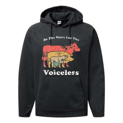 Be The Voice For The Voiceless Animal Welfare Vegan Gift Performance Fleece Hoodie