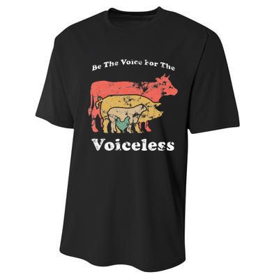 Be The Voice For The Voiceless Animal Welfare Vegan Gift Performance Sprint T-Shirt