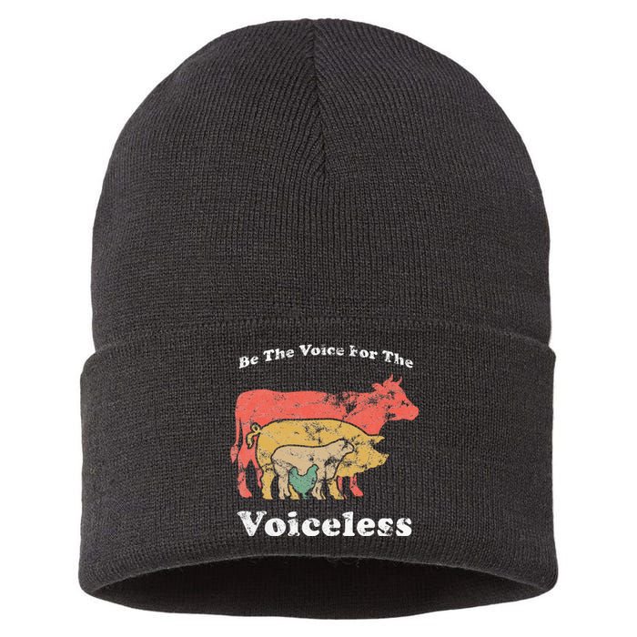 Be The Voice For The Voiceless Animal Welfare Vegan Gift Sustainable Knit Beanie