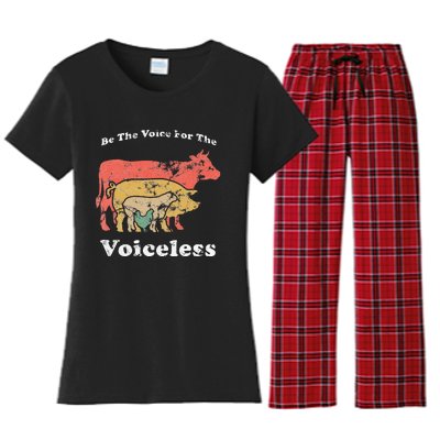 Be The Voice For The Voiceless Animal Welfare Vegan Gift Women's Flannel Pajama Set