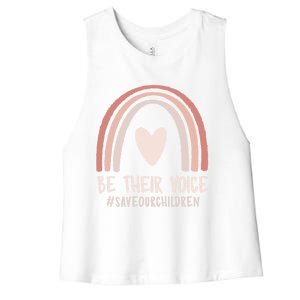 Be Their Voice Save Our End Of Hu Trafficking Gift Women's Racerback Cropped Tank