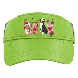 Boston Terrier Valentines Day Dog Mom Coffee Lovers Gift Adult Drive Performance Visor