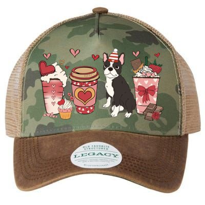 Boston Terrier Valentines Day Dog Mom Coffee Lovers Gift Legacy Tie Dye Trucker Hat