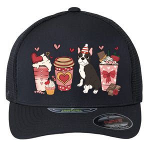 Boston Terrier Valentines Day Dog Mom Coffee Lovers Gift Flexfit Unipanel Trucker Cap