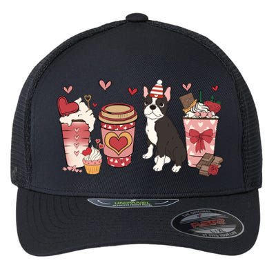 Boston Terrier Valentines Day Dog Mom Coffee Lovers Gift Flexfit Unipanel Trucker Cap