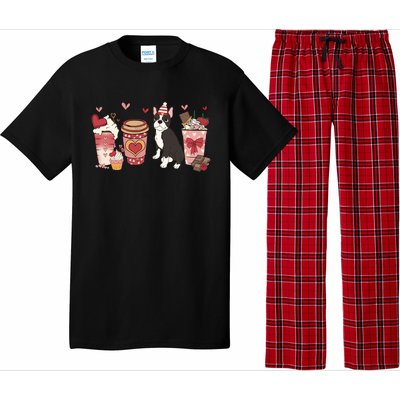 Boston Terrier Valentines Day Dog Mom Coffee Lovers Gift Pajama Set